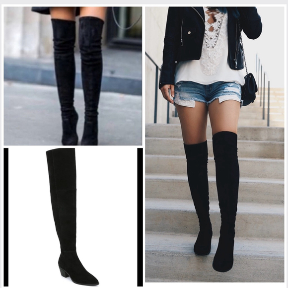 Steve Madden Shoes - New Women's Steve Madden Lucca Black Suede Over Knee Boots Size 8.5 Thigh High